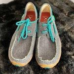 Twisted X  grey/teal lace up moccasins women’s shoe size 9 Photo 0