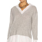 Veronica Beard  Brami Mixed Media Wool Cashmere Sweater Grey Melange  Photo 0