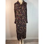 MANGO Flowy Floral Printed Maxi Dress. Size 6 Black Photo 3