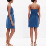 Madewell Navy Blue Sleeveless Casual Mini Dress Size 2 Small Silk Asymmetrical Photo 1