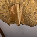 Jessica Howard Vintage Gold Metallic Short Sleeve Midi Formal Cocktail Dress Photo 4