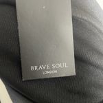 Brave Soul NWT‎  London Black Ribbed Wrap Crop Top Long Sleeve Collared Women's M Photo 5