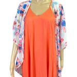 Boutique Womens Kimono Wrap Shrug Shawl Sheer Floral Print Lightweight Small Photo 6