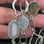 Stella & Dot Silver-tone Labradorite Gemstones Long Chain Necklace 24.8g Photo 10