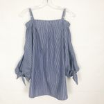 Seven Sisters  Off Shoulder Striped Blue Top Size Small Photo 5