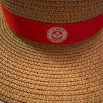 Tennis Canada brand women’s straw hat with red band. Tan Photo 1