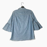 Draper James  Top‎ Womens 4 Blue Chambray Bell Sleeve Button Down Top Photo 1