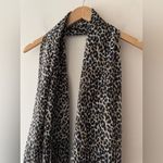 Old Navy Leopard Print Lightweight Gauze Scarf Raw Hem Photo 2