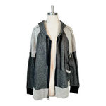 DKNY SUPER SOFT GRAY AND BLACK ZIP UP HOODIE JACKET POCKETS WOMEN SIZE SMALL Photo 2