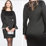 Eloquii  flared fluted sleeve dress lace panel Photo 1