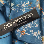 PaperMoon  Blue Sleeveless Floral Top Size Small NWT Floral Boho Blouse Photo 6