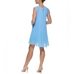 DKNY Pleated Cap Sleeve Party Shift Dress in Light Blue, Size 16 EXCELLENT! $139 Photo 1