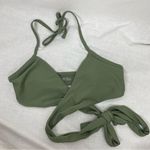 Aerie Wrap Halter Bikini Top Olive Green Photo 1