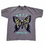 Obey Purple Butterfly T-Shirt Photo 0