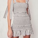 Love Shack Fancy Belle Stripe Smocked Tiered Mini Dress Photo 0