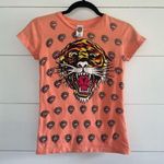 Ed Hardy  Women’s Extra Small Y2K Tiger Baby Tee 2000s Vintage Photo 0