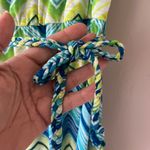 Lily Bleu‎ Sz L Strapless Chevron Maxi Casual Dress Neon Striped Belted Green Size L Photo 1