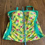 Lands' End Womens Yellow Green Pink Floral Tankini Swim Suit Top Plus Size 16 Photo 2
