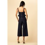 SEA New York Leia Navy Jumpsuit Ruffled Jumper Size 4 Blue Photo 1