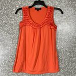 August Silk  Orange Ruffle Yoke Scoop Neck Tank Top - Size Petite Medium (PM) Photo 0