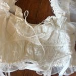 For Love & Lemons - XS white long sleeve w/ zipper & tie backing Photo 4