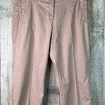 Eileen Fisher Woman Size 1X Khaki Tan Cropped Pants Tabbed Pant Legs Zip Close Photo 0