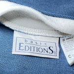 Vintage Embroidered Sweatshirt Womens Small Blue‎ Teacher Apples Crew Neck Blue Photo 4