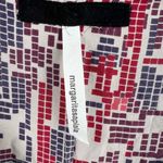 Anthropologie Margarita Saplala Silk Blouse Beige Graphic Print Oversize V-Neck Lightweight XS Photo 3