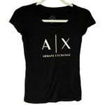 Armani Exchange  Black WOMEN TSHIRT AX STRETCH COTTON JERSEY TEE Size XS Photo 0