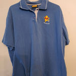 Disney Pooh Woman Blue Embroidered Polo Size 26/28 W 100% Cotton  Photo 0