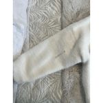 Shaci Blue Womens White Button Up Collared Furry Cropped Jacket Small Photo 2