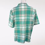 Allison Daley Vintage Plaid Short Sleeve Button Down Shirt Green White 16P Photo 4