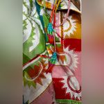 Farm Rio  Rainbow Sherbert Tropical Boho Sunset Pink Bodysuit Women's Sz Small Photo 13