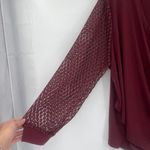 SheIn Burgundy Draped Surplice Lace Womens Top Sz 4XL Boho Whimsigoth Fall Draped Photo 3