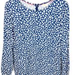 Boden Womens Long Sleeve Elastic Cuff Viscose Dress Mini Round Neck Size 8R Blue Photo 5