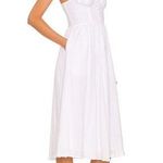 ASTR the Label White Linen Ferreira Smocked Gauze Midi Dress Medium Cottagecore Photo 0