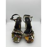 ZARA  Block Heels Womens 5.5 Faux Snakeskin Sandals 4.75" Club Going Out Wedding Photo 1