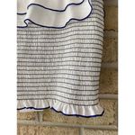 Likely NWT  Athena Smocked Ruffle Top Blue White S Bloomingdale’s Revolve Cropped Photo 3
