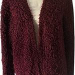 Kensie  Burgundy Cardigan Sweater Photo 0