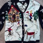 The Eagles Eye 1993 Vintage Ski Winter Holiday Christmas Sweater Cardigan Knit Size M Photo 2