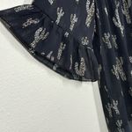 Cowgirl Hardware Cactus Cheetah Western Boho Print Sheer Top Size Medium Black Photo 4