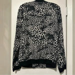 Kori  America leopard print black cream blue zip up jacket size L Photo 2