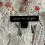Chris McLaughlin Elegant White Lace Blouse with Floral Accents Size Large Photo 5