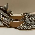 ASOS Design Silver Lace Up Flats / Shoes Photo 4