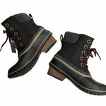 Sorel NEW slimpack II Lace Up Waterproof Boots Wedge Heel Black Size 6 Photo 1