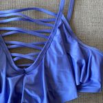 California Sunshine Periwinkle strappy flutter high neck swim top Photo 1