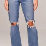 Abercrombie & Fitch Abercrombie | Curve Love The Dad‎ High Rise Jeans Double Knee Destroy Size 25 Photo 0