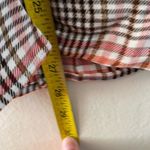 J. Jill Pink Houndstooth Tweed Ruffle Front Button Down Shirt Women’s Size Large Photo 3