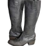 EMANUELA PASSERI Italy Grey Leather Boots Tall Block Heel EU Size 40 Gray Photo 0