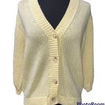 Loft NEW  Marled Yellow Balloon Sleeve Cardigan Sweater Photo 0